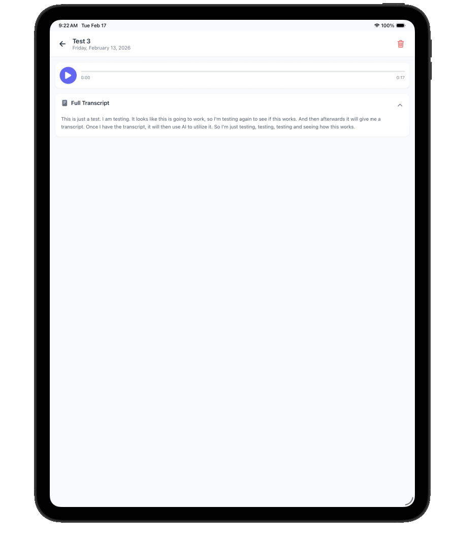 AI Meeting Summary - Full Transcript View